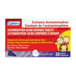 OPTION+ ACETAMINOPHEN CHLD GRAPE TB 160MG 20